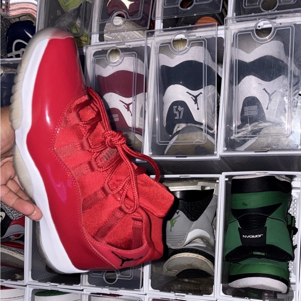 Jordan  Red and White Sneakers
